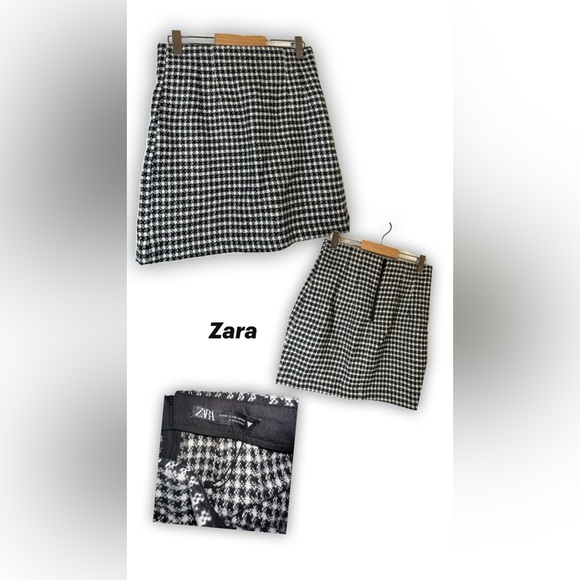 Zara Black and White Houndstooth Skirt - Picture 4 of 4
